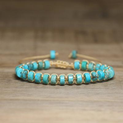 Mehrfarbiges Naturstein-Geflechtarmband – Tigerauge Kaiserjaspis Boho Schmuck, Verstellbar, Heilendes Geschenk für Frauen
