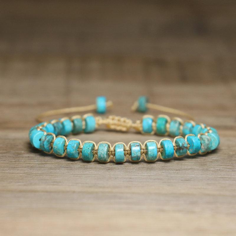 

Многоцветный плетеный браслет из натурального камня – Тигровый глаз, Императорский яшма, Бохо-украшение, Регулируемый, Исцеляющий подарок для женщин синий