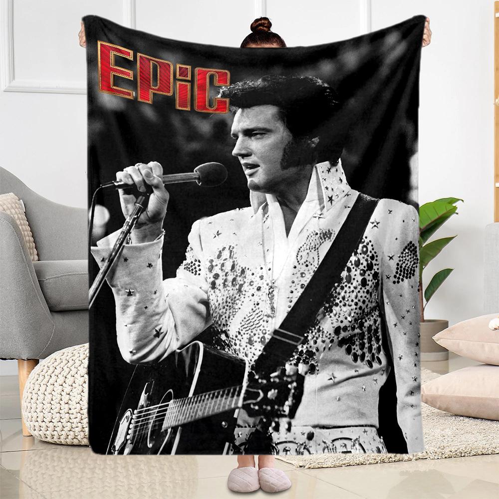 Elvis Presley Legend Blanket Warmthful Decor Perfect for Couch Office Chair Bedding All-Season Use Modern Style Gift for Travel Home Birthdays