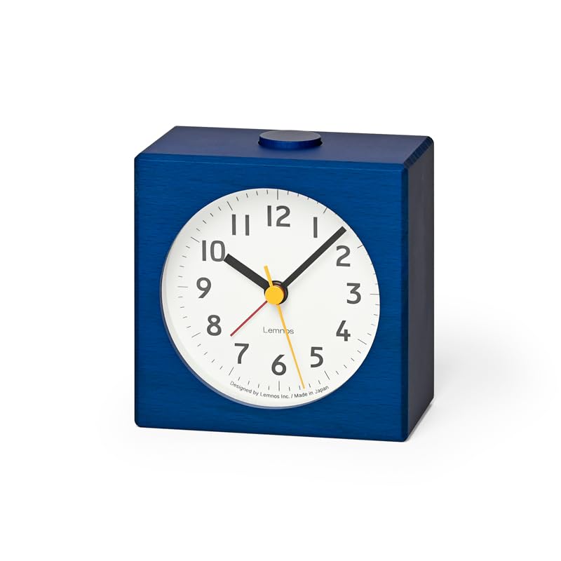 Lemnos Alarm Clock, Analog, Farbe, Natural Wood Grain, Blue, PA25-01 BL