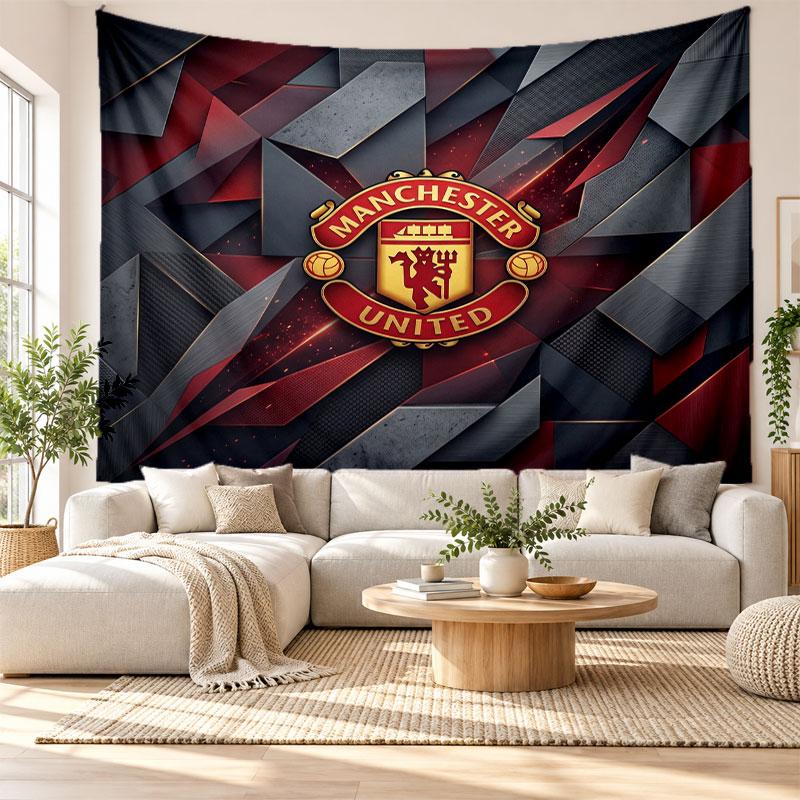 Manchester United Wall Tapestry, Soft Fabric Wall Hanging, Decorative Backdrop For Bedroom Home Wall Art