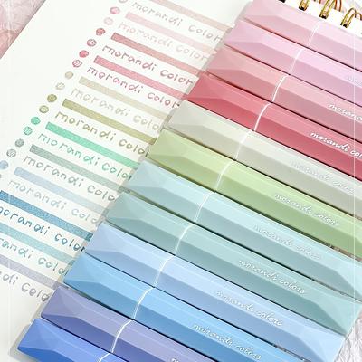 4pcs Morandi Color Highlighter Marker Pens Set Gradient Colors Brush Tip for Drawing Painting