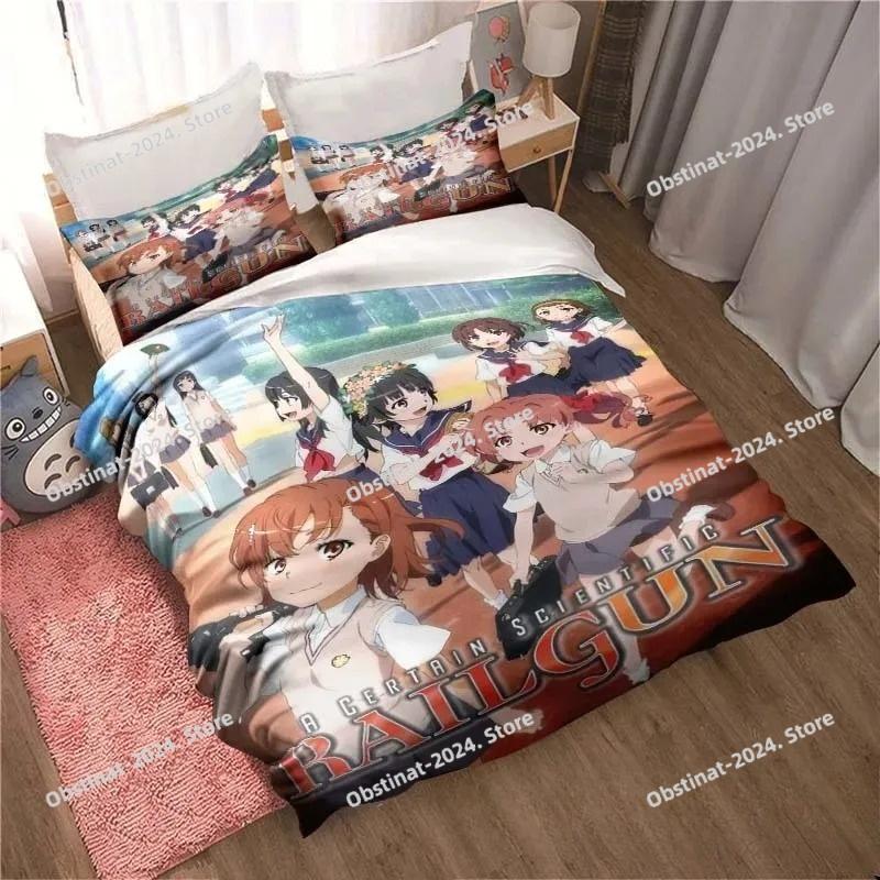 3D Print A Certain Scientific Railgun Sheets Bedding Set Duvet Cover Sheet Pillowcase Bed Soft Quilt Cover Full Queen King Size