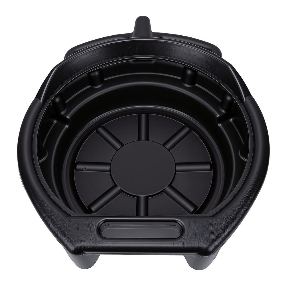 15L Oil Drain Pan with Pour Spout Black Anti Splash Oil Drip Catcher Container for Car Motorcycle Truck