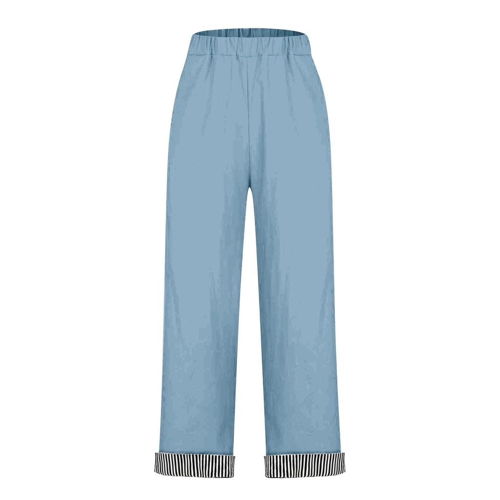 Women's Casual And Fashionable Color Loose Pants With Pocketes