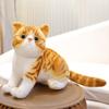 1pc 4 Colors INS Like Real Prone Cat Plush Doll Stuffed Pure Colors Grey White Yellow Kitten Toy Pets Animal Kids Gift