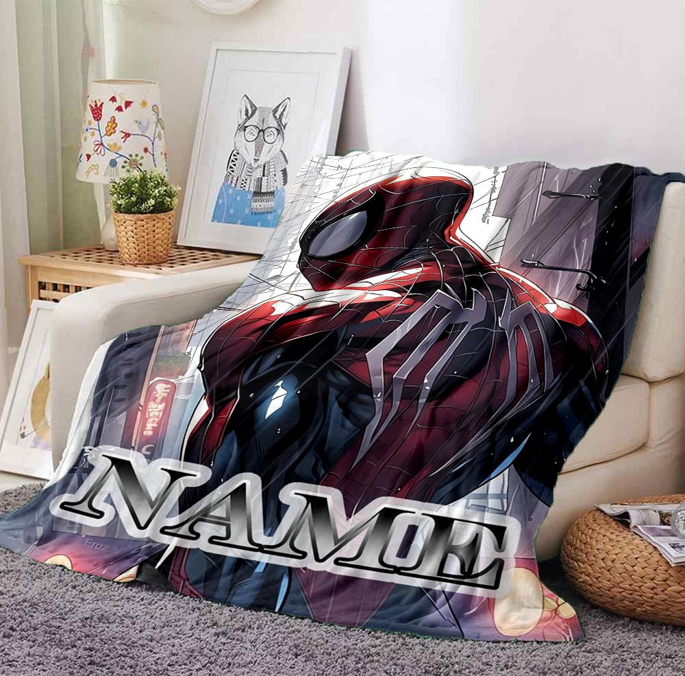 Custom Name Spider-Man Urban Flannel Blanket Throw Blanket Soft Warm Sofa Bed Decor Unique Gift