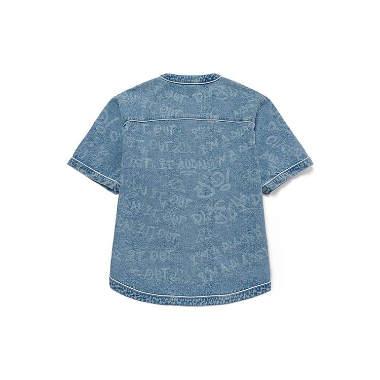 Kappa Player Series Logo Print Denim Casual Short Sleeve Shirt Unisex shirts Glacier-Blue K0CX2SD71D