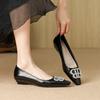 B Spring New Rhinestone Pointed Versatile Slope Heel Flat Shoes Women's Niche Temperament Single Shoes
