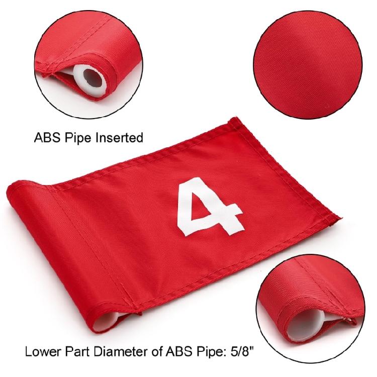4Pcs Tear Resistant Numbered Golf Flag Golf Training Course Putting Green Flag for Yard Backyard Garden Practice