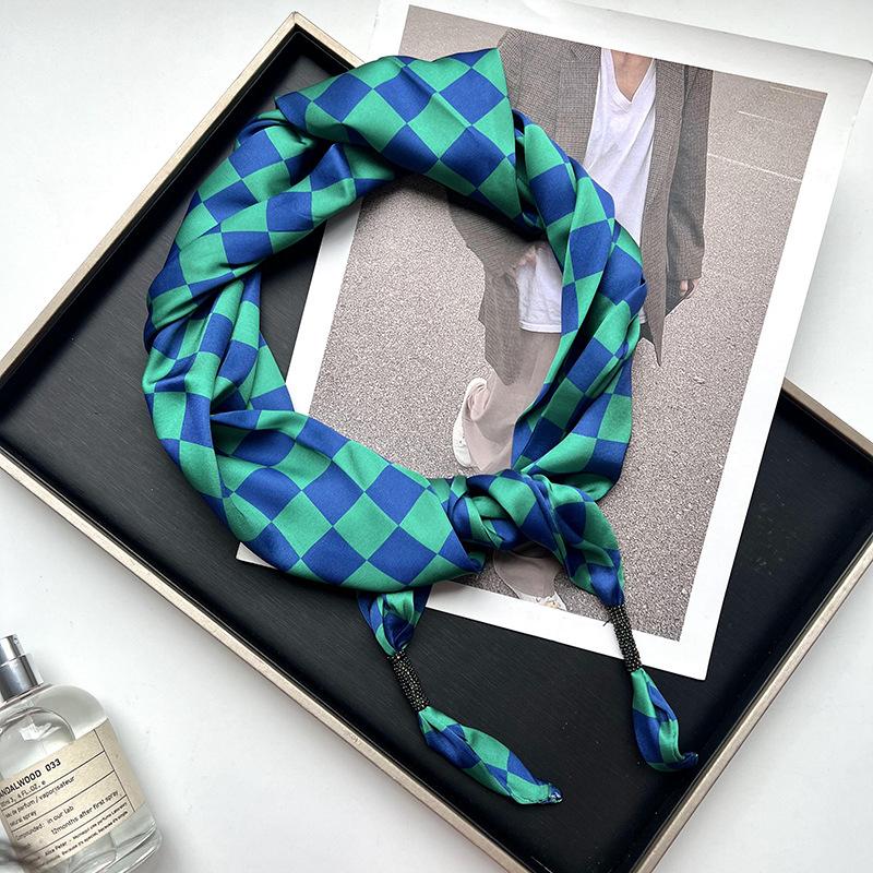 Versatile Simulated Silk Scarf Japanese Student Female Scarf Small Shawl Cute Triangle Scarf Thin