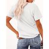 V-neck Printed T-shirt Cute Paw Print and Love Embellishment Casual Fashion Design, New In Summer