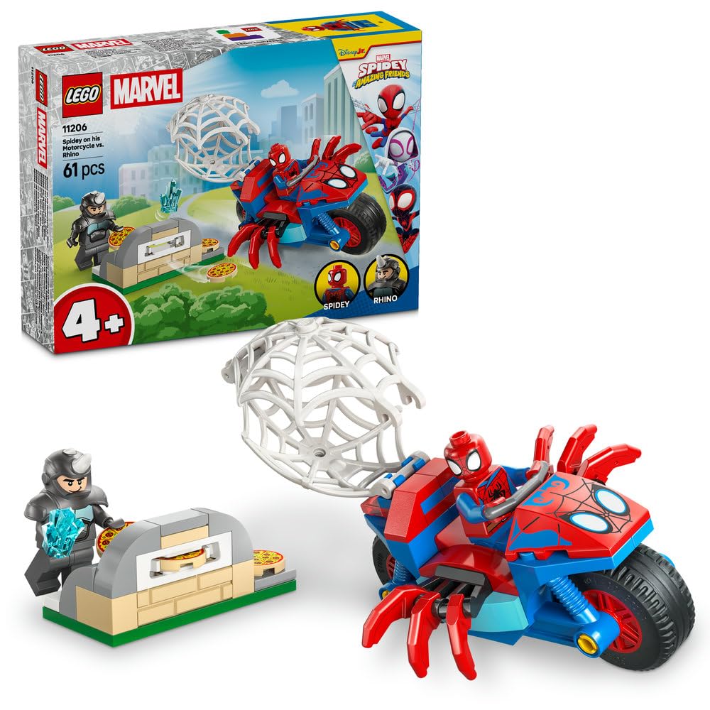 LEGO Spider-Man Amazing Friends Bike Chase Rhino Toy Set 11206