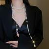 Irregular Long Pearl Necklace French Light Luxury Temperament Sweater Chain Niche Simple High Sense Necklace Women