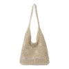 Gehäkelte Strick-Tragetasche mit breitem Schultergurt Leichte Handtasche Lässige Alltagstasche Damen Mode Tasche