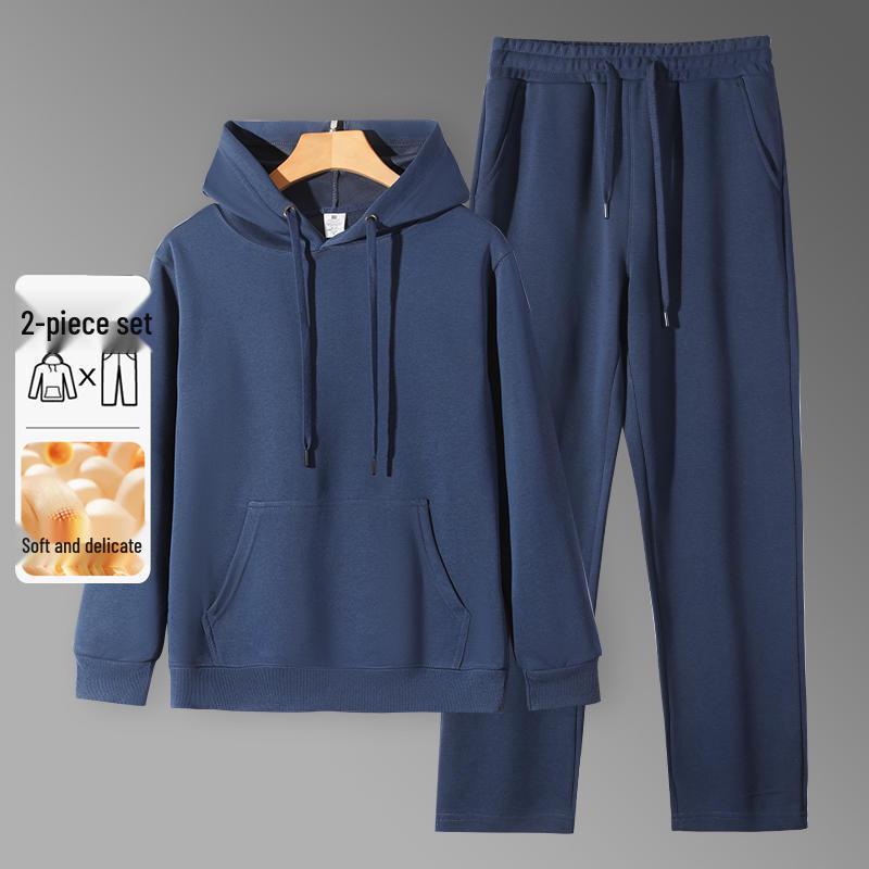 Autumn/Winter Women's Casual Solid Color Hoodie & Wide Leg Pants Set