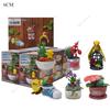 6Pcslots  Anime Figure Set Elf Ball Eevee Teacup Garden Succulent Plants Action Model Perfume Bottle Doll Toy Kids Gifts