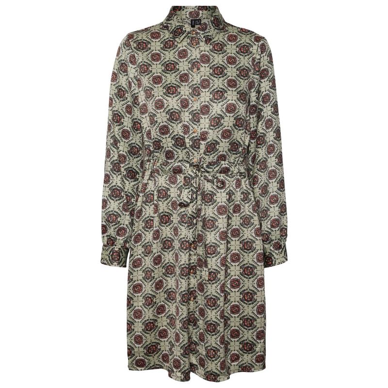 

Платье-рубашка с поясом с необычным принтом Женский VERO MODA