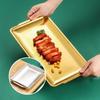 Gold Rectangular 304 Stainless Steel Plate - Thick Tray for Crafts, BBQ, Western Food, and Snacks