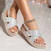 Wear One-pedal Slippers Outside the Home Color Cross-lace-up Buckle Flats Double-layer Ivory White Flat Slippers