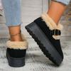 Nuovi Stivaletti Invernali da Donna Foderati in Pile da Esterno con Suola Spessa Stile Birkenstock Imbottiti in Cotone Stivali da Neve
