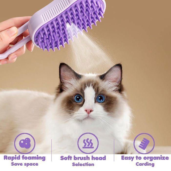 Brosse à vapeur - TOPESCT - 3 en 1 - Réduit la perte de poils - Fonction de brouillard - Violet