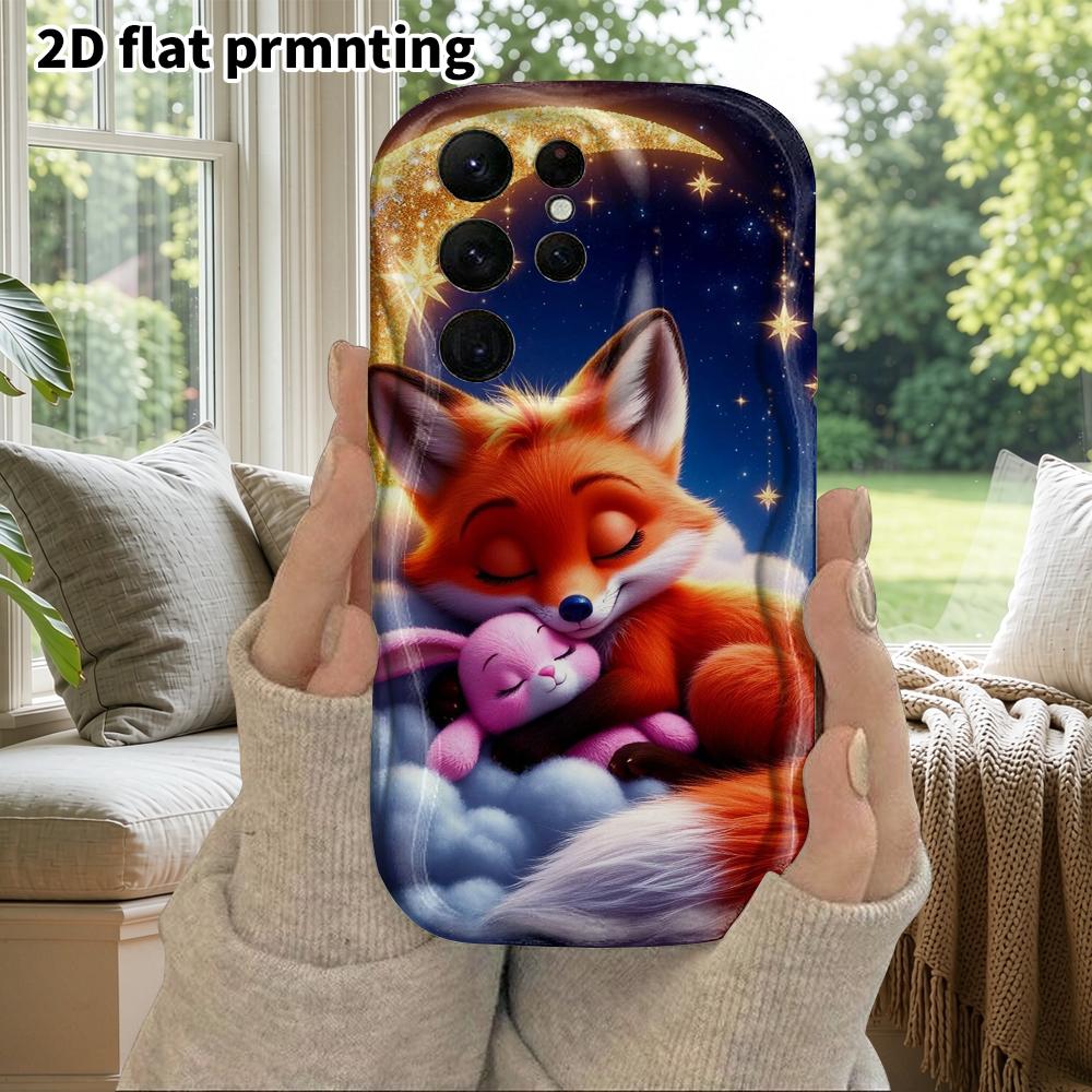 Phone Case: 2D Flat Samsung Galaxy A34 A35 M05 M06 S20 S22 S21 FE Plus 5G Protective Case, Couple Style, Sleeping Little Fox, Christmas and Halloween 
