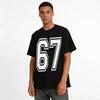 Retro No.67 Print Casual Loose Sports T-Shirt For Men Women Pure Cotton T-shirt