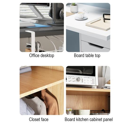 Storage Rack Under-Desk Cable Management Tray Large Capacity Hollow Design Easy To Install Adjustable Cable Management Rack