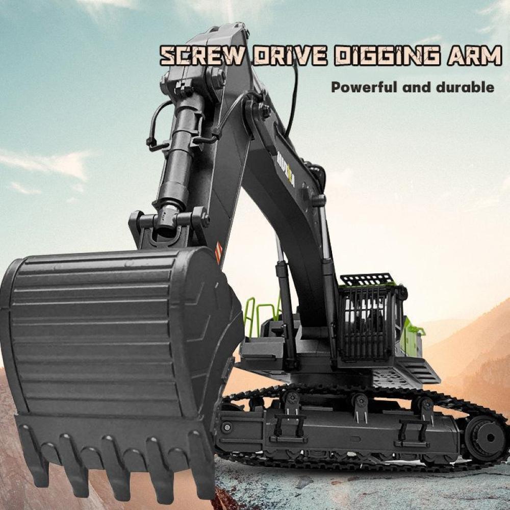 Non-Toxic Huina 1593 1:14 Rc Alloy Excavator 22Ch Big Rc Trucks Simulation Excavator Remote Control Track Engineering Vehicle Toy For Children