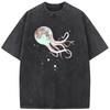 Moon Octopus Men's Short-Sleeved T-shirt Grams Of High-Quality Washed Old Tshirt Student Top T-shirts
