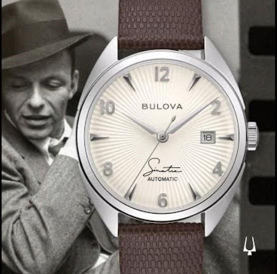 BULOVA Frank Sinatra “Fly Me To the Moon” Automatic 40mm Ivory Dial Watch 96B347