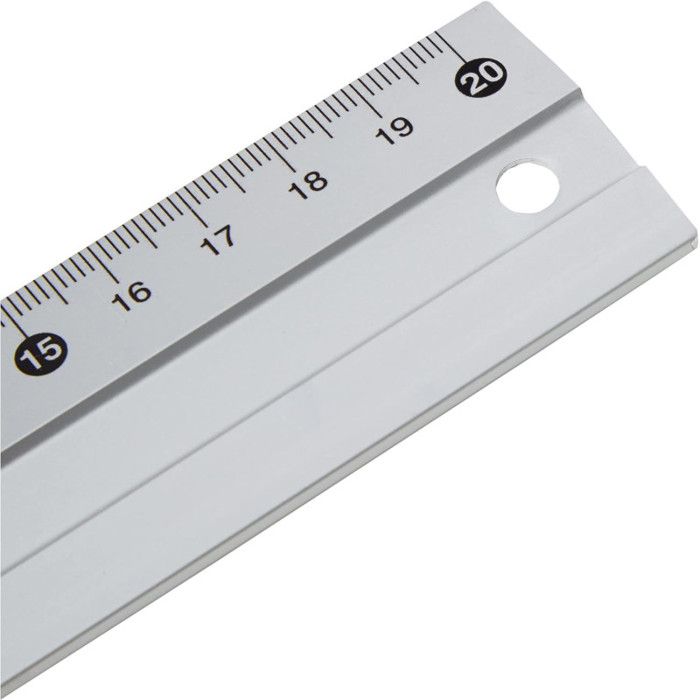 Règle en métal - staedtler - 20cm - graduée en millimètres - biseau anti-tâches - bande antidérapante