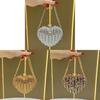 Pochette a Forma di Cuore con Strass Scintillanti e Tracolla a Catena per Eventi Serale