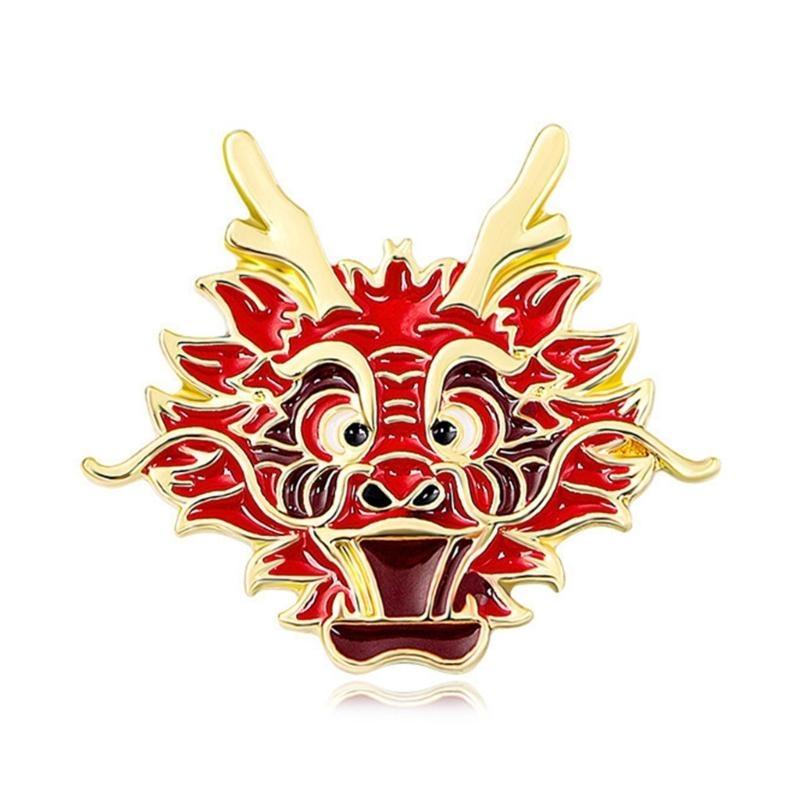 A52E Retro Dragon Badge Unique Designs Brooch Pins for Fashionable Individuals