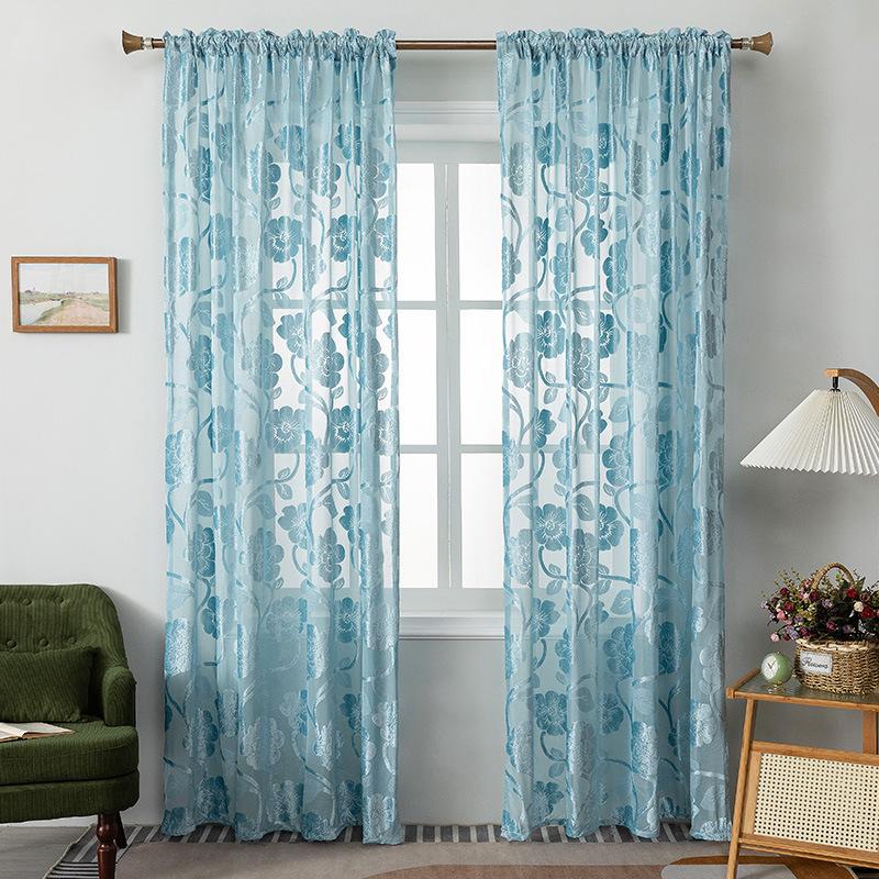 

Европейские кофейные ленточные шторы, Перфорированные декоративные прозрачные шторы, Референс Гостиная Балкон Кухня Ресторан Офис Лаунж Дом 140 * 215cm