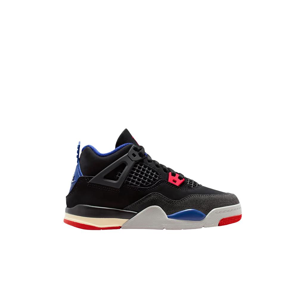 Zapatillas Air Jordan 4 Retro PS Rare Air para Niños Negro Rojo Fuego Azul Real Profundo IB4388-003