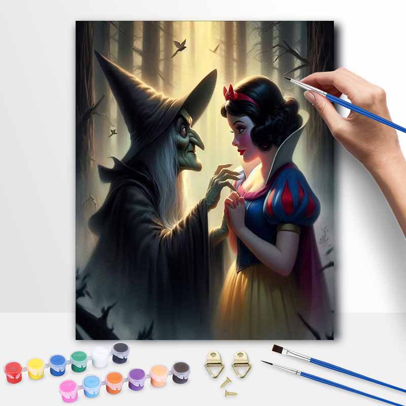 Disney Snow White Witch Painting Kit Home Bedroom Wall Decor Handmade Gift Art Crafts Classic Story Princess Tale DIY Canvas Painting