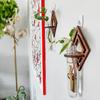 Yousheng Wall Planter for Indoors Clear Planters with Wooden Hollow Stand Plastic Test Tubes Vertical Propagation Station for Hydroponics Air Plants