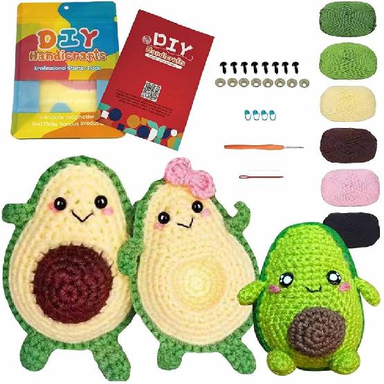 MENGSOOD Crochet Kit for Beginners,Baby Calf Beginner Crochet Kit Pattern Crochet Animal Kit Knitting Kit for Adults Kids with Step-by-Step Video