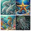 5D DIY Partial Special Shaped Drill Diamond Painting Kit Marine Animals Decor