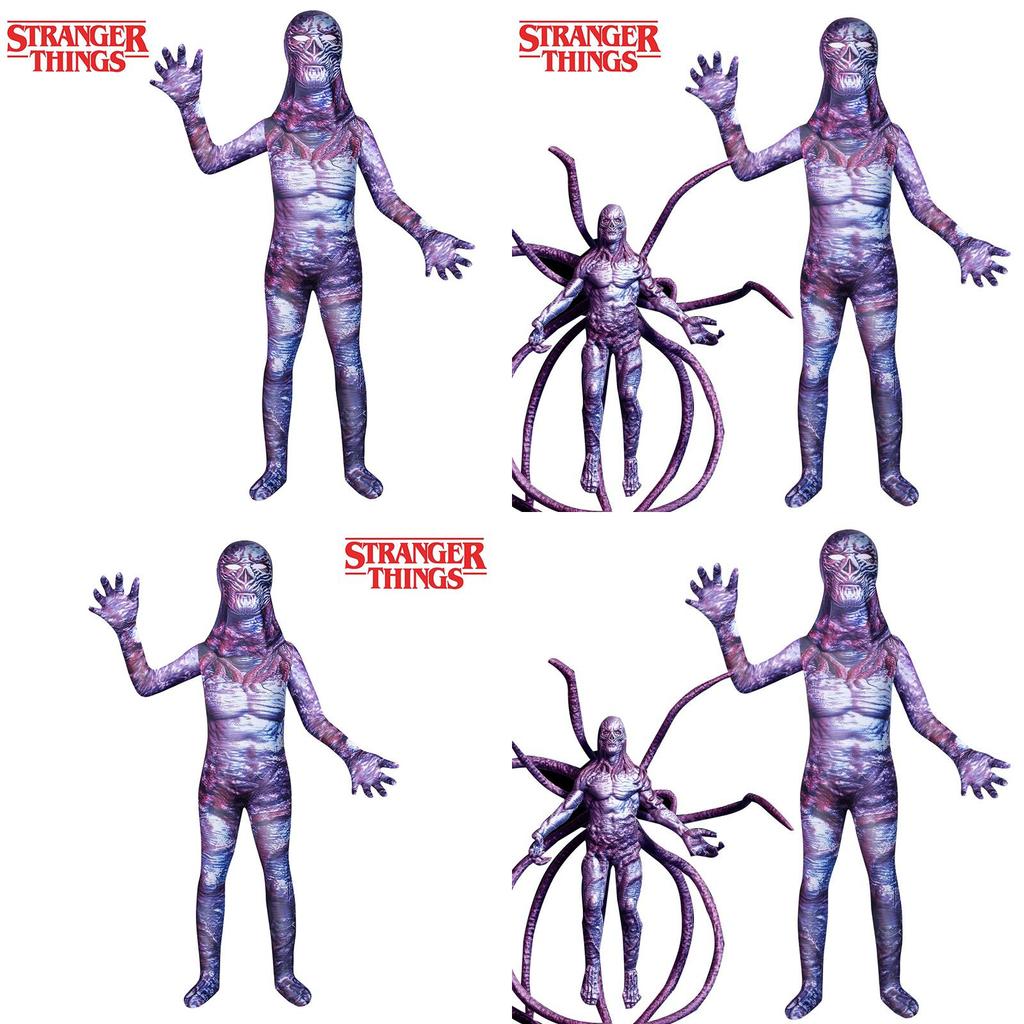 Stranger Things Halloween Kinder Cosplay Kostüm Einteiler Set Perfekt für Maskeraden und Themenpartys