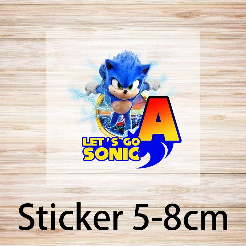 Sonics T-shirt for Children Cartoon A-Z Letter Tee Top Round Collar Clothing Summer Short Sleeve Kids Anime Partern Clothes Gift