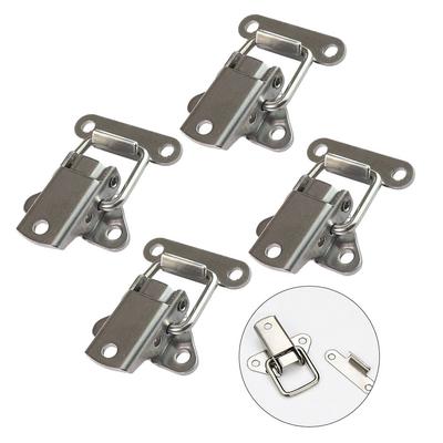 4Pcs Stainless Steel Cabinet Latch Hasp Toolbox Toggle Lock Hasp Toggle Latch Mini Clamps Box Clasp Buckle Trunk Latch Catches