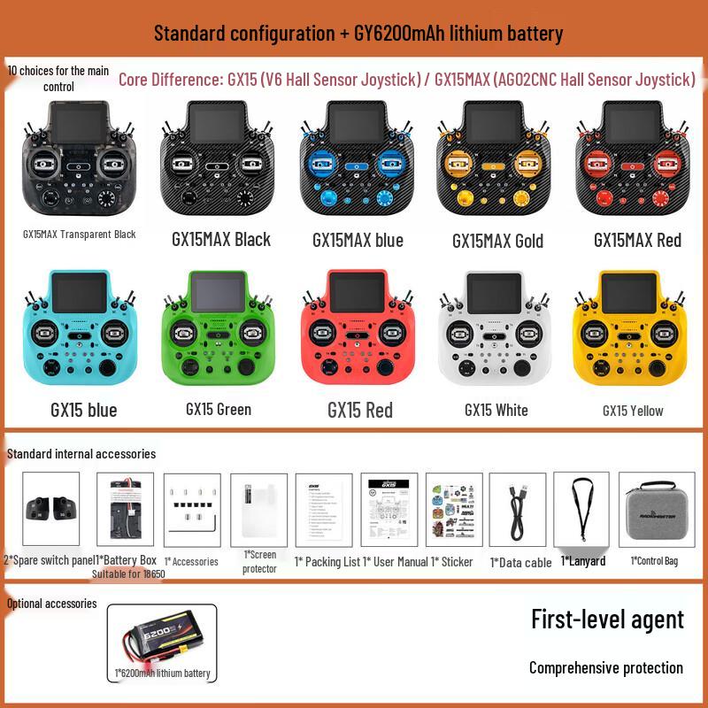 RadioMaster GX15 FPV Remote Controller with AG02 CNC Hall Gimbals