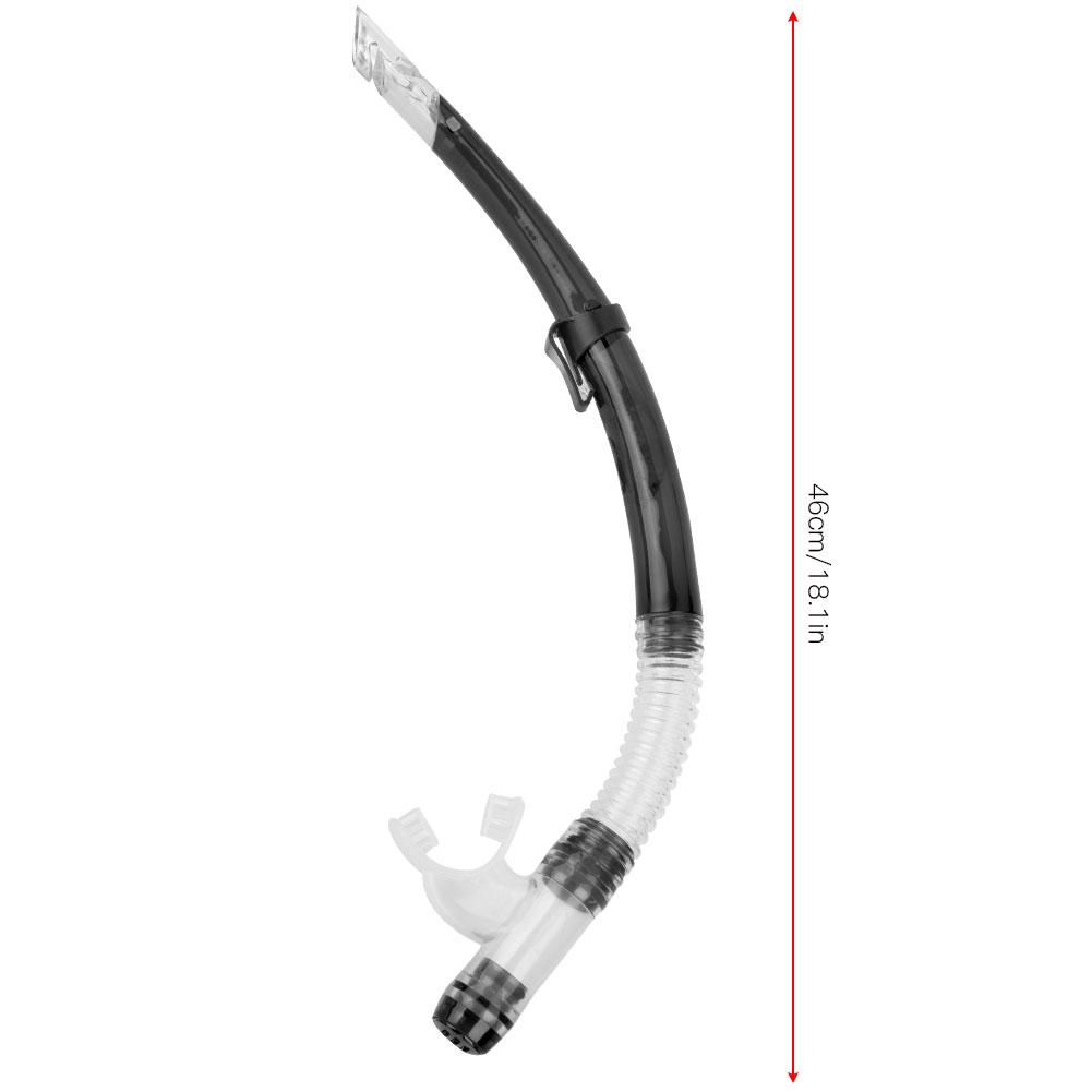 Tube de Respiration de Plongée Professionnel Semi-Sec Équipement de Plongée et de Natation(Noir transparent )
