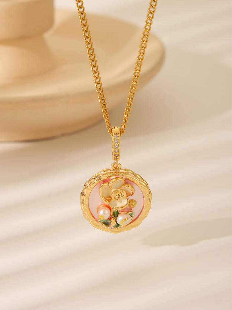Women's Freshwater Pearl Garden Flower Necklace - Light Luxury Mori Style