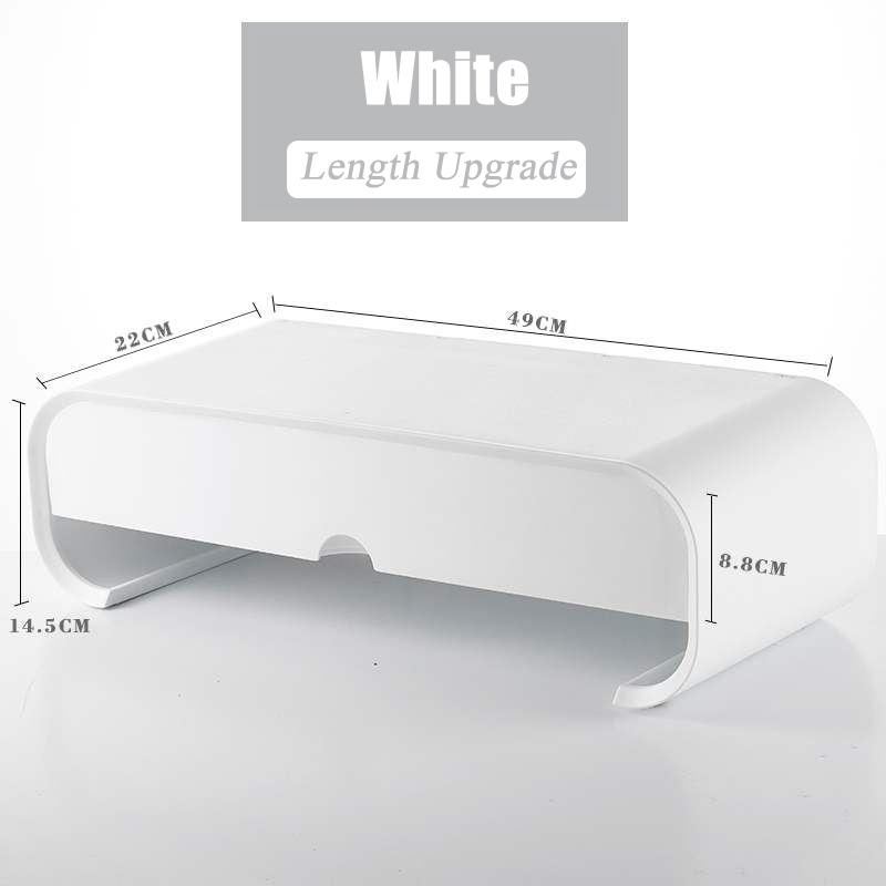 ABS Computer Monitor Holder Laptop Stand Desk Organizer Drawer Monitor Bracket Letter File Holder Home Office Table Storage Box
