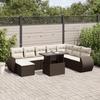 VidaXL Garden Furniture Set with Cushions 9 Pcs Brown Braided Resin 3268733