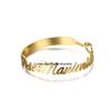 NEWNORTH Name Bangle Stainless Steel Jewelry Personalized Custom Name Love Buckle Bracelet English Alphabet Bracelet